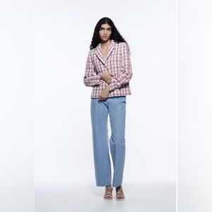 Zara Pearl Button Textured Jacket